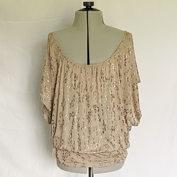Y2K 90s Express Animal Print Dolman Sleeves Dressy Knit Top Women's Size SM - Picture 1 of 8